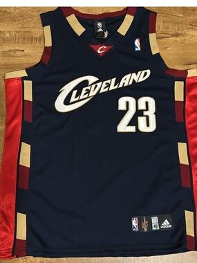 LeBron James Cleveland Cavaliers NBA Navy Authentic Jersey Vintage